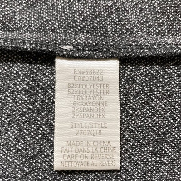 MAX STUDIO Black grey plaid faux wrap mini skirt ~ Stretchy SMALL slip-on skirt - Picture 8 of 10